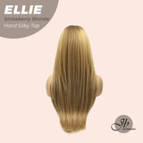 JBEXTENSION 26 Inches Scalpiana Strawberry Blonde Wolf Cut 3.5X4 Hard Silky Top Natural Scalp Effect Wig With Bangs ELLIE STRAWBERRY BLONDE Silk Top