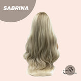 JBEXTENSION 26 Inches Dark Root Light Blonde Curly Women Wig With Bangs SABRINA