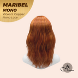 JBEXTENSION MARIBEL MONO VIBRANT COPPER Monofilament Handmade Wig 6X5 Full Monofilament Hand Tied Top Wig 16 Inches Vibrant Copper Wave Mono Lace Wig With Anti-slip Silicone Strips Glueless Wig MARIBEL MONO VIBRANT COPPER【BENDY EAR TABS】