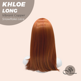 JBEXTENSION 18 Inches Vibrant Copper Pre-Cut Snowflake Lace Frontlace Glueless Wig KHLOE LONG VIBRANT COPPER【PERMATEASE】【BENDY EAR TABS】