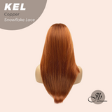 JBEXTENSION 22 Inches Copper Pre-Cut Snowflake Lace Frontlace Glueless Wig KEL COPPER【PERMATEASE】【BENDY EAR TABS】
