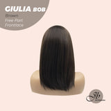 JBEXTENSION 14 Inches Bob Cut Brown Frontlace Glueless Wig GIULIA BOB BROWN (FREE PARTING)