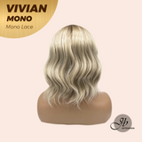 JBEXTENSION VIVIAN MONO Monofilament Handmade Wig 6X5 Full Monofilament Hand Tied Top Wig 12 Inches Blonde Wave Mono Lace Wig With Anti-slip Silicone Strips Glueless Wig VIVIAN MONO【BENDY EAR TABS】