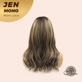 HOT OF SEASON -JBEXTENSION JEN MONO Monofilament Handmade Wig 6X5 Full Monofilament Hand Tied Top Wig 18 Inches Hazelnut Blonde Highlight Mono Lace Wig With Anti-slip Silicone Strips Glueless Wig JEN MONO【BENDY EAR TABS】