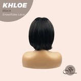 Nichole's Selection -12 Inches Bob Cut Black Pre-Cut Snowflake Lace Frontlace Glueless Wig KHLOE BLACK【PERMATEASE】【BENDY EAR TABS】