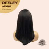 JBEXTENSION DEELEY MONO Full Monofilament Handmade Full Lace Full Hand Tied Wig 20 Inches Black Mono Lace Handmade Futura Fiber Wig Glueless Wig DEELEY MONO【BENDY EAR TABS】