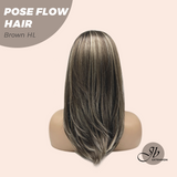 JBEXTENSION 18 Inches Brown with Highlight Headband Wig POSE FLOW HAIR - BROWN HIGHLIGHT