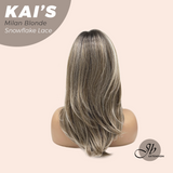 JBEXTENSION 18 Inches Milan Blonde Pre-Cut Snowflake Lace Frontlace Glueless Wig KAI'S MILAN BLONDE【PERMATEASE】【BENDY EAR TABS】- M/L