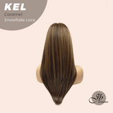 Nichole's Selection - 22 Inches Caramel Pre-Cut Snowflake Lace Frontlace Glueless Wig KEL CARAMEL【PERMATEASE】【BENDY EAR TABS】
