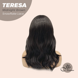 JBEXTENSION 18 Inches Midnight Brown( Black/Brown) Pre-Cut Snowflake Lace Frontlace Glueless Wig TERESA MIDNIGHT BROWN【PERMATEASE】【BENDY EAR TABS】
