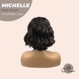 JBEXTENSION 10 Inches Dark Brown Pre-Cut Side Part Snowflake Lace Frontlace Glueless Wig MICHELLE DARK BROWN【BENDY EAR TABS】