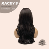 JBEXTENSION 20 Inches Dark Brown Pre-Cut Snowflake Lace Frontlace Glueless Wig KACEY S DARK BROWN【PERMATEASE】【BENDY EAR TABS】