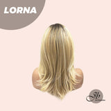 JBEXTENSION 18 Inches Blonde Curly Women Fashion Full Machine Wig With Bangs LORNA【PLUS PERMATEASE】【BENDY EAR TABS】