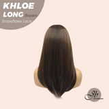 JBEXTENSION 18 Inches Brown Pre-Cut Snowflake Lace Frontlace Glueless Wig KHLOE LONG BROWN【PERMATEASE】【BENDY EAR TABS】