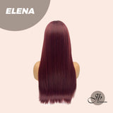 JBEXTENSION 22 Inches Straight Red Hime Cut Wig With Bangs ELENA