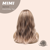 JBEXTENSION 16 Inches Scalpiana 3.5X4 Hard Silky Top Natural Scalp Effect Apricot Body Wave Wig With Bangs Wig MIMI SILKY TOP APRICOT
