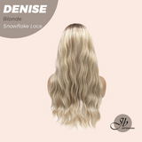 JBEXTENSION 24 Inches Blonde Wave Pre-Cut Snowflake Lace Frontlace Glueless Wig DENISE BLONDE【PERMATEASE】【BENDY EAR TABS】- M/L