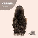 JBEXTENSION 26 Inches Body Wave Brown With Highlight Pre-Cut Frontlace Glueless Wig CLAIRE LACE L