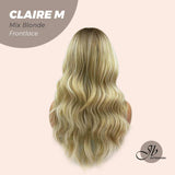 JBEXTENSION 22 Inches Body Wave Mix Blonde Pre-Cut Frontlace Wig CLAIRE M BLONDE