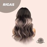 JBEXTENSION 20 Inches Shatush Purple Body Wave Wig With Bangs RIGAS