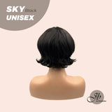 JBEXTENSION 8 Inches Black Curly Unisex Wig Man Wig SKY UNISEX BLACK