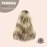 JBEXTENSION 18 Inches Mix Blonde Pre-Cut Snowflake Lace Frontlace Glueless Wig TERESA BLONDE【PERMATEASE】【BENDY EAR TABS】
