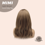 JBEXTENSION 16 Inches Scalpiana 3.5X4 Hard Silky Top Natural Scalp Effect Light Brown Body Wave Wig With Bangs Wig MIMI SILK TOP LIGHT BROWN