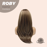 JBEXTENSION 22 Inches Hazelnut Blonde Highlight Women Pre-Cut Frontlace Glueless Wig ROBY HAZELNUT