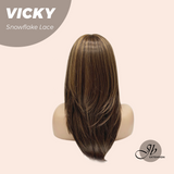 JBEXTENSION 20 Inches Caramel Pre-Cut Snowflake Lace Frontlace Glueless Wig VICKY【PERMATEASE】【BENDY EAR TABS】