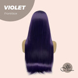 JBEXTENSION 26 Inches Dark Purple Color Long Straight Frontlace Glueless Wig VIOLET