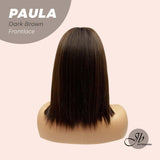 [PRE-ORDER] JBEXTENSION 12 Inches Bob Cut Chocolate Brown Straight Pre-Cut Frontlace Wig PAULA DARK BROWN