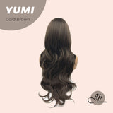 JBEXTENSION 30 Inches Long Cold Brown Wig With Bangs YUMI BROWN