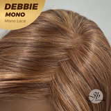 JBEXTENSION DEBBIE MONO Monofilament Handmade Wig 6X5 Full Monofilament Hand Tied Top Wig 15 Inches Copper Mono Lace Wig With Anti-slip Silicone Strips Glueless Wig DEBBIE MONO【BENDY EAR TABS】