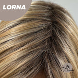 JBEXTENSION 18 Inches Blonde Curly Women Fashion Full Machine Wig With Bangs LORNA【PLUS PERMATEASE】【BENDY EAR TABS】
