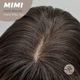 JBEXTENSION 16 Inches Scalpiana 3.5X4 Hard Silky Top Natural Scalp Effect Dark Blonde Body Wave Wig With Bangs Wig MIMI SILK TOP DARK BLONDE