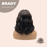 JBEXTENSION 12 Inches Scalpiana Wave Midnight Brown( Black/Brown) 3.5X4 Hard Silky Top Natural Scalp Effect Wig with Bang BRADY