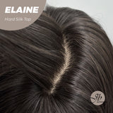 JBEXTENSION 26 Inches Scalpiana Tea Black Darkest Brown Wolf Cut 3.5X4 Hard Silky Top Natural Scalp Effect Wig With Bangs ELAINE