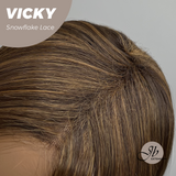 JBEXTENSION 20 Inches Caramel Pre-Cut Snowflake Lace Frontlace Glueless Wig VICKY【PERMATEASE】【BENDY EAR TABS】- M/L