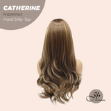 JBEXTENSION 25 Inches Scalpiana Hazelnut 3.5X4 Hard Silky Top Natural Scalp Effect Wig With Bangs CATHERINE HAZELNUT