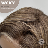 JBEXTENSION 20 Inches Hazelnut Pre-Cut Snowflake Lace Frontlace Glueless Wig VICKY HAZELNUT【PERMATEASE】【BENDY EAR TABS】