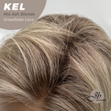 JBEXTENSION 22 Inches Mix Ash Blonde Pre-Cut Snowflake Lace Frontlace Glueless Wig KEL MIX ASH BLONDE【PERMATEASE】【BENDY EAR TABS】- M/L