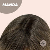 JBEXTENSION 26 Inches Mix Blonde With Dark Root Body Wave With Bangs MANDA