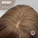 JBEXTENSION 16 Inches Scalpiana 3.5X4 Hard Silky Top Natural Scalp Effect Light Brown Body Wave Wig With Bangs Wig MIMI SILK TOP LIGHT BROWN