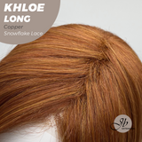 JBEXTENSION 18 Inches Copper Pre-Cut Snowflake Lace Frontlace Glueless Wig KHLOE LONG COPPER【PERMATEASE】【BENDY EAR TABS】