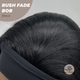 JBEXTENSION 12 Inches Short Hair Black Headband Wig RUSH FADE BOB - BLACK