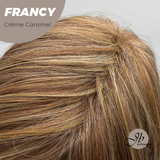 JBEXTENSION 18 Inches Crème Caramel Women Fashion Full Machine Wig FRANCY CRèME CARAMEL【PLUS PERMATEASE】【BENDY EAR TABS】