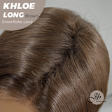JBEXTENSION 18 Inches Brown Pre-Cut Snowflake Lace Frontlace Glueless Wig KHLOE LONG BROWN【PERMATEASE】【BENDY EAR TABS】