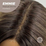 JBEXTENSION Peluca rizada de 26 pulgadas para mujer, peluca rubia Shatush, peluca frontal precortada, EMMIE SHATUSH BLONDE