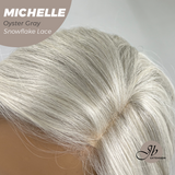 JBEXTENSION 10 Inches Oyster Gray Pre-Cut Side Part Snowflake Lace Frontlace Glueless Wig MICHELLE OYSTER GRAY【BENDY EAR TABS】