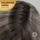 JBEXTENSION VALENTINA MONO Monofilament Handmade Wig 6X5 Full Monofilament Hand Tied Top Wig 12 Inches Ombre Brown Full Mono Lace Wig With Anti-slip Silicone Strips Glueless Wig VALENTINA MONO【BENDY EAR TABS】